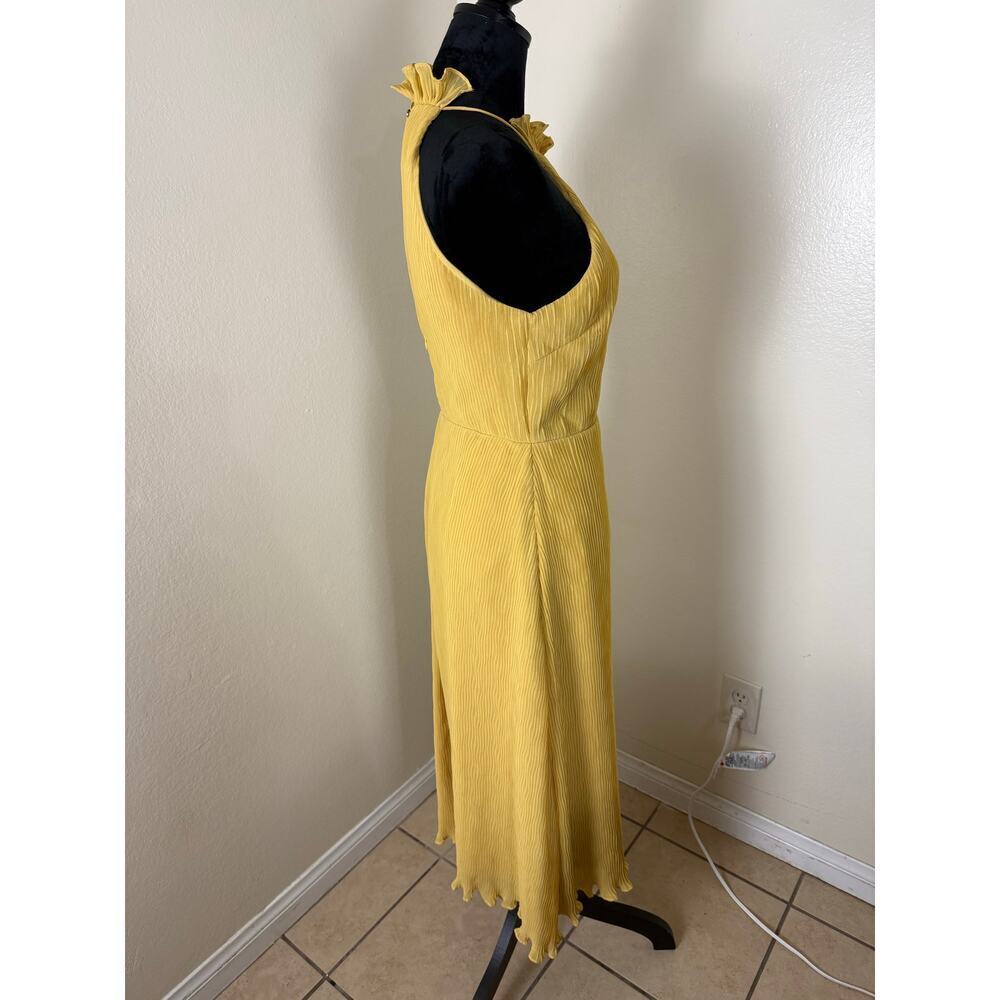 Keepsake The Label Skylines Golden Yellow Pleated Midi Dress L - Picture 7 of 11